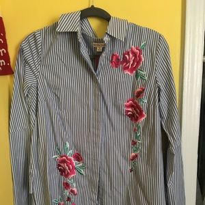 embroidered button up shirt